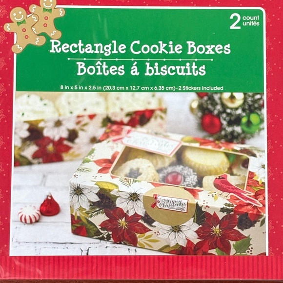 6 Holiday Cookie Boxes with Stickers - NWT - Picture 2 of 11
